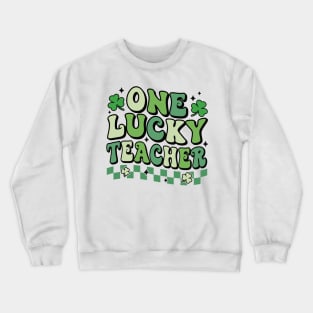 One Lucky Teacher St Patrick's Day Teacher Shamrock Crewneck Sweatshirt